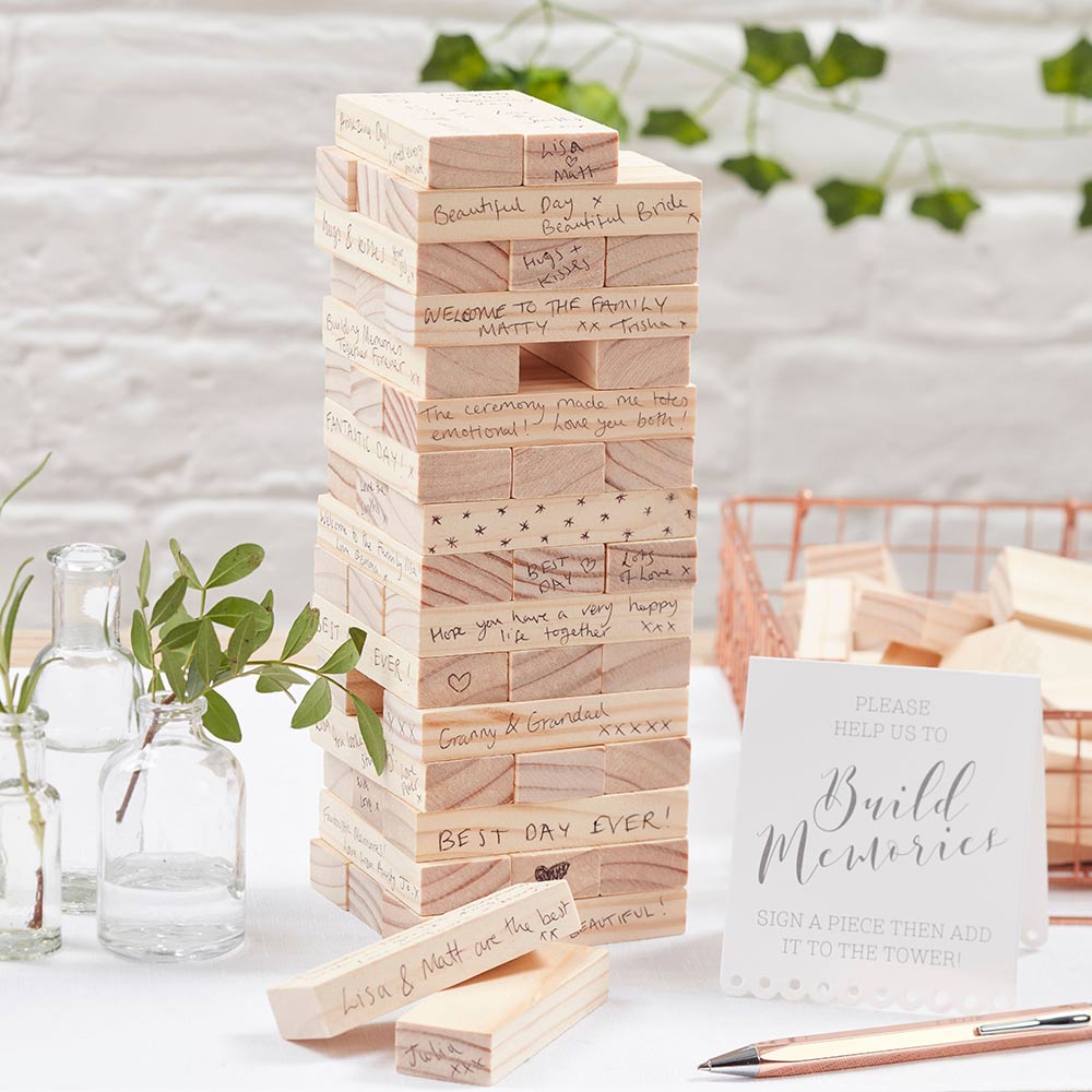 Beautiful Botanics Build A Memory Building Blocks Alternative Guest Book (Set of 72) - Alternate Image 2 | My Wedding Favors