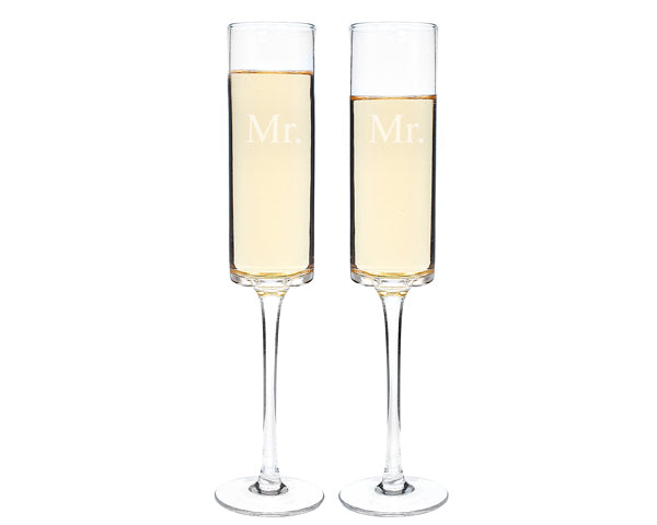 cylinder shaped champagne flutes