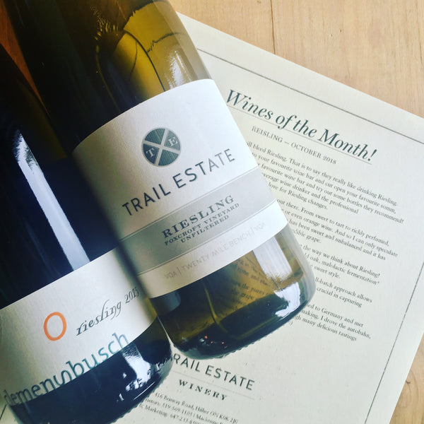 Wines of the Month - Riseling - Trail Estate Winery