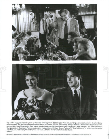 1990 Press Photo Molly Ringwald Alan Alda Dylan Walsh Betsy's Wedding Movie Film - Historic Images