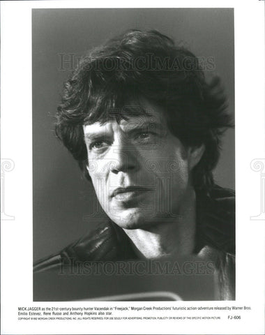 1992 Press Photo Mick Jagger Actor Freejack - Historic Images