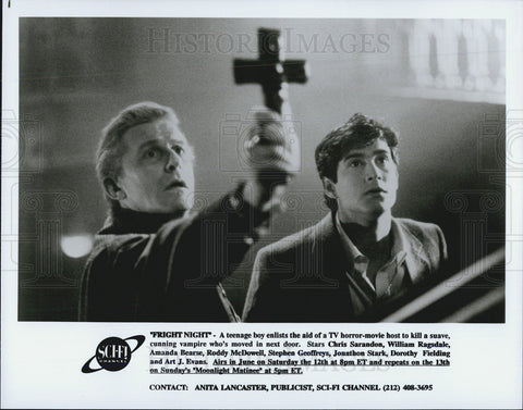 Press Photo "Fright Night" Chris Sarandon, Jonathan Stark - Historic Images