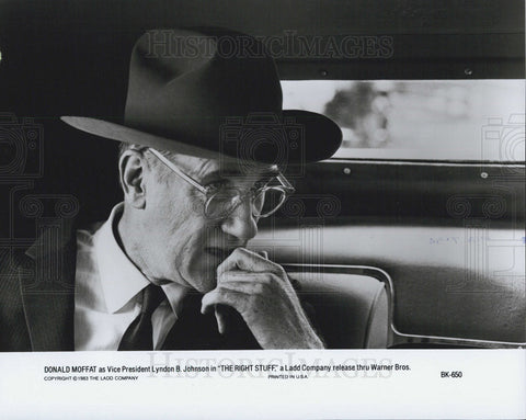 1983 Press Photo Donald Moffat as Vice President Johnson in "The Right Stuff" - Historic Images