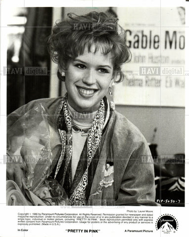 1986 Press Photo Molly Ringwald actress Pretty in Pink - Historic Images