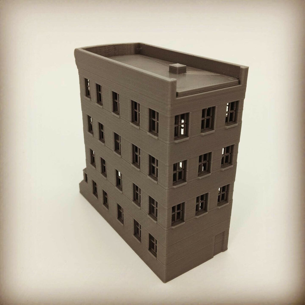 Z Scale 1:220-3D PRINTED Model USA 20th Century Brownstone 4 Story Building 
