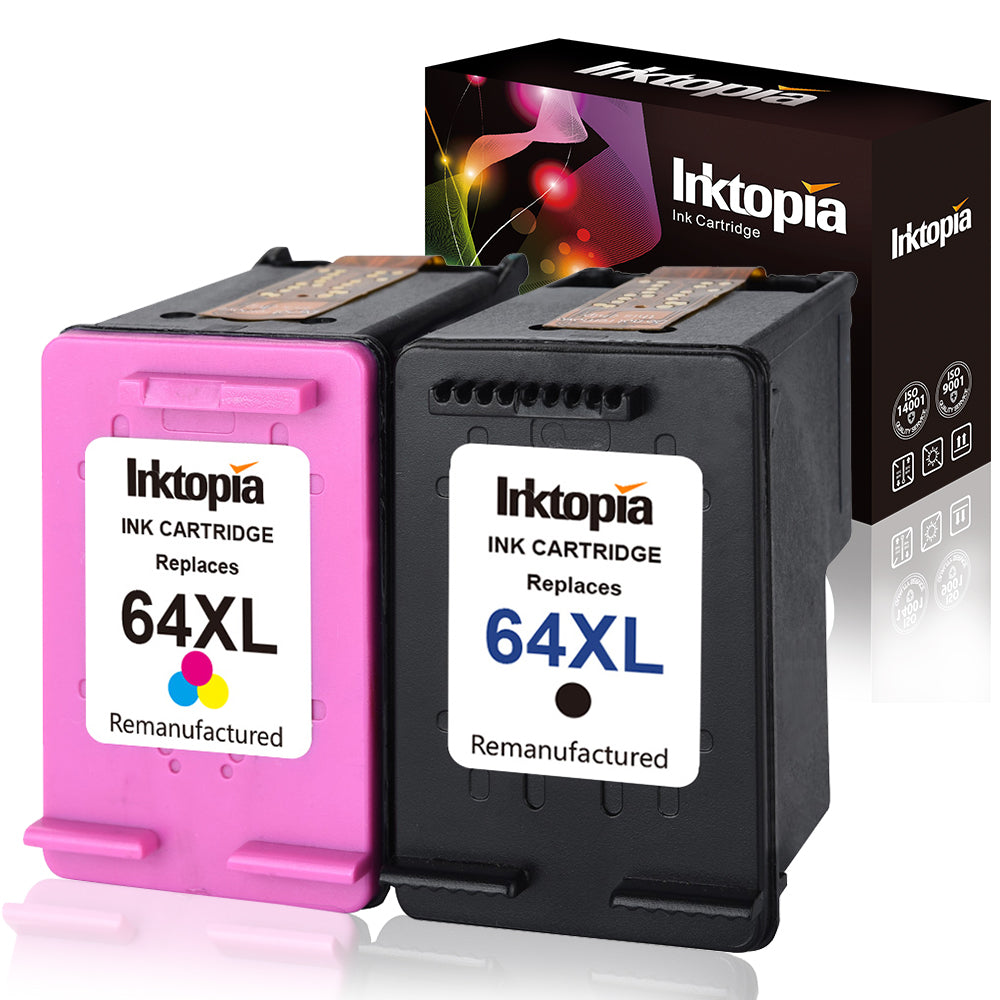 Inktopia Remanufactured Ink Cartridge Replacement for HP 64XL 64 XL  Compatible with HPEnvy Photo 7155 7855 6255 7120 6252 7158 6220 6230 6232  6258 