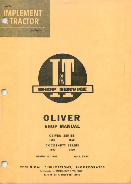 White Oliver Minneapolis Moline 1600 1650 Tractor Parts Catalog Book Manual 