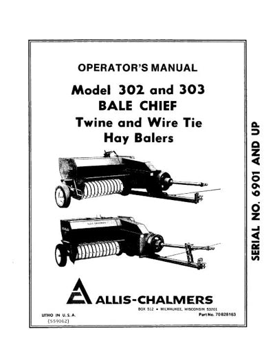 ALLIS CHALMERS AC ROTO BALER OPERATORS AND PARTS MANUAL OWNERS INSTRUCTIONS 