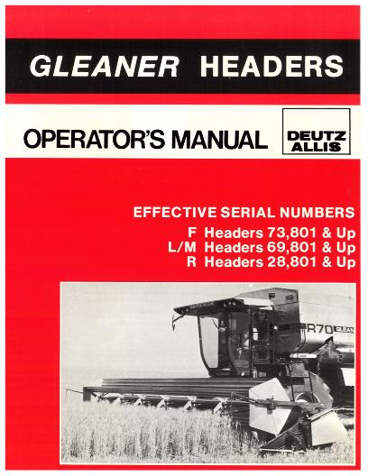 Gleaner k combine serial numbers