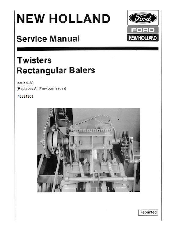 Service Manual book New Holland 311 315 317 320 340 hay baler Knotter WORKSHOP 