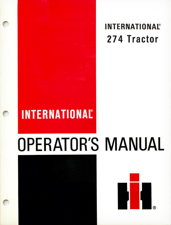 FARMALL INTERNATIONAL 274 Operators Instruction Manual 