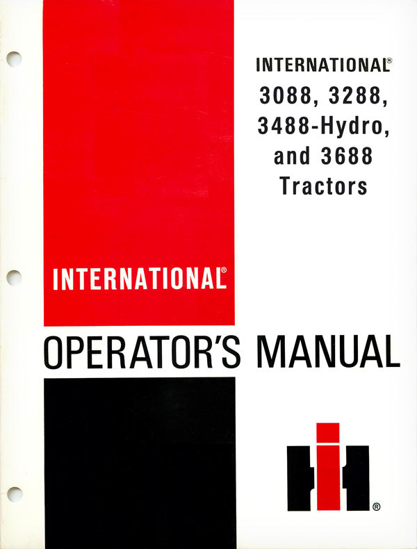 International 3088 3288 3488 Hydro And 3688 Tractors Manual Farm Manuals Fast