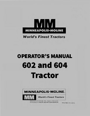 M602 Minneapolis Moline Technical Service Shop Manual M 602
