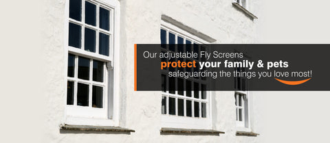 Sash window adjustable fly screen