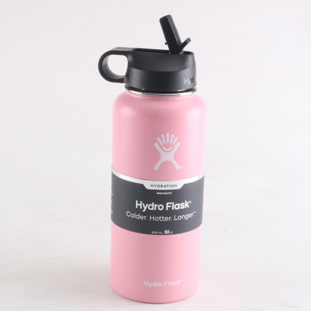 white hydroflask with straw lid