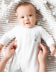 Welcome baby velour footie
