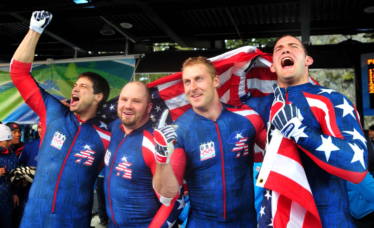 Steve Mesler winning the Olympic gold at the 2010 Vancouver Olympics