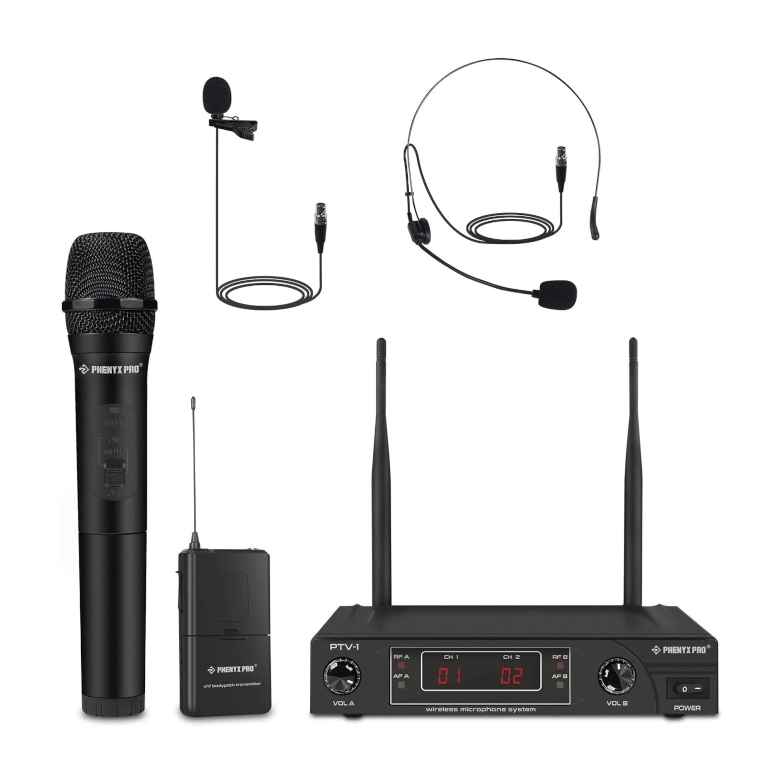Aanklager Sluit een verzekering af Volg ons Phenyx Pro PTV-1D Dual VHF Wireless Microphone System