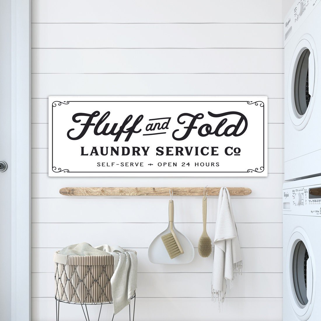 Fluff And Fold Laundry Service Co Sign Lettered And Lined Lettered And Lined 4263