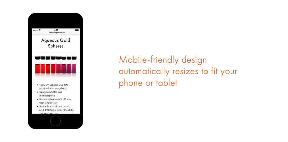 Mobile-friendly design automatically resizes to fit your phone or tablet