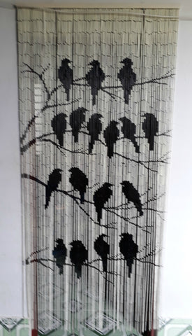 The birds bamboo beaded door curtain