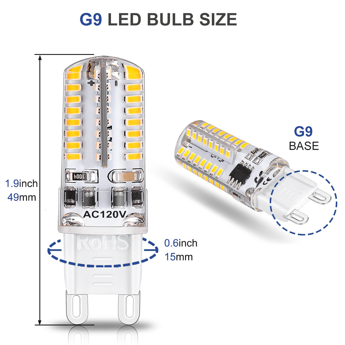 Dimmable G9 Bulbs, 4W(35W Halogen Equivalent), 3000K Warm White, C – YGS-Tech