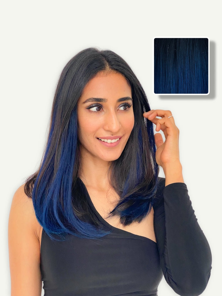 navy blue hair piece