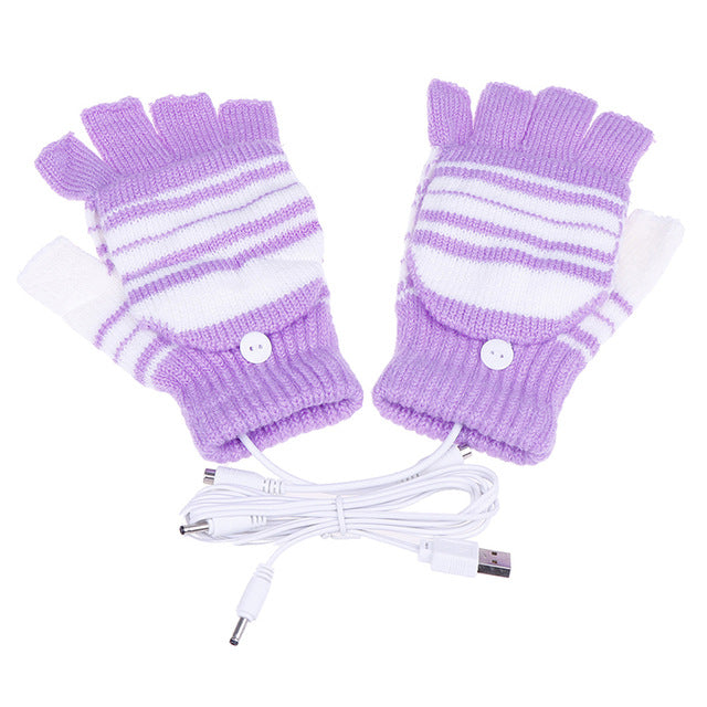 purple ski gloves