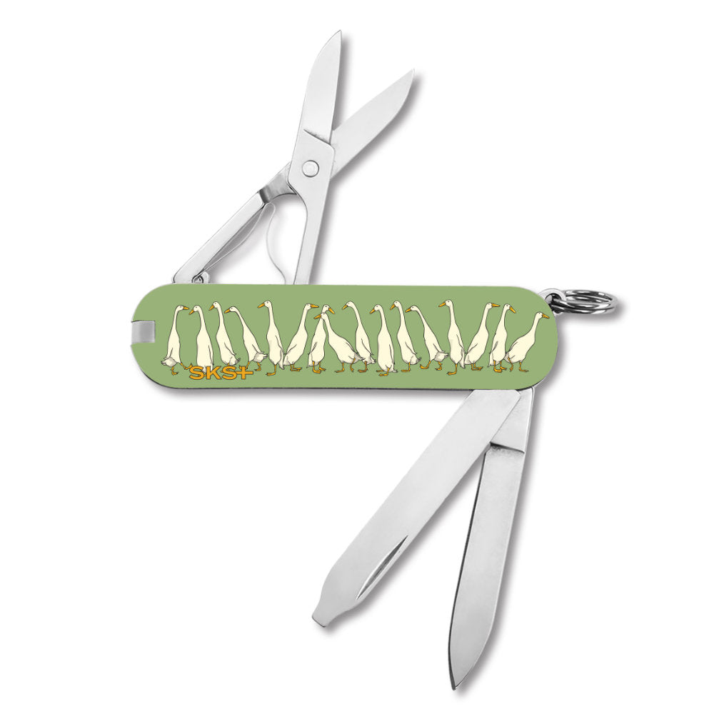 Gaggle of Geese Classic SD Exclusive Swiss Army Knife with a Lineup of Adorable Geese
