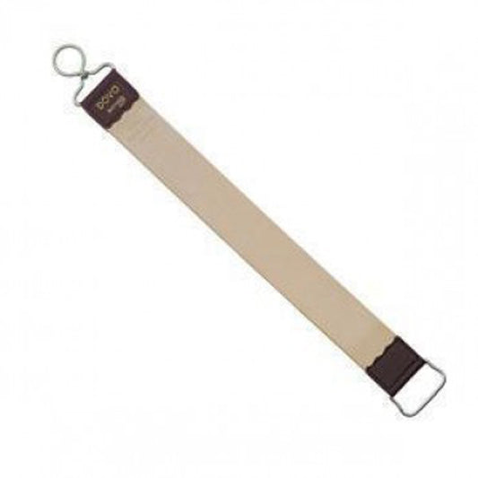 Dovo Hanging Strop - Russian Cowhide, Stainless Steel Finger Loop at Swiss Knife Shop