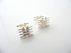 Authentic Tiffany & Co Gold Silver Gate Link Cuff Links
