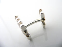 Authentic Tiffany & Co Gold Silver Gate Link Cuff Links Logo