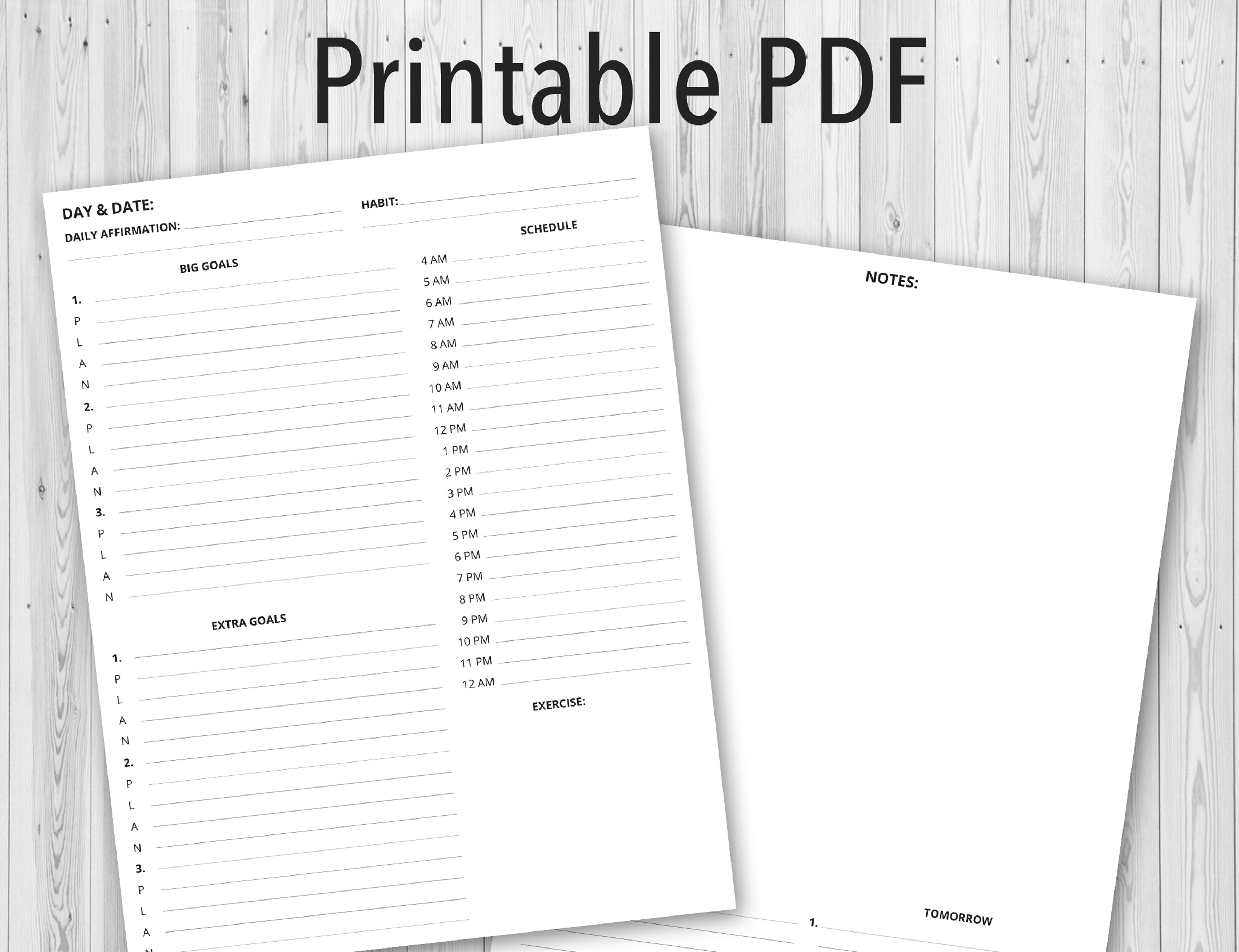 Weekly Planner Template Hours