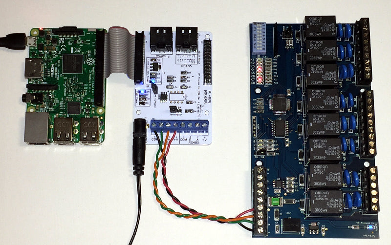 Raspberry Pi RS485 Interface Pi0SPi-RS485 and VP-EC-8KO Relay Module