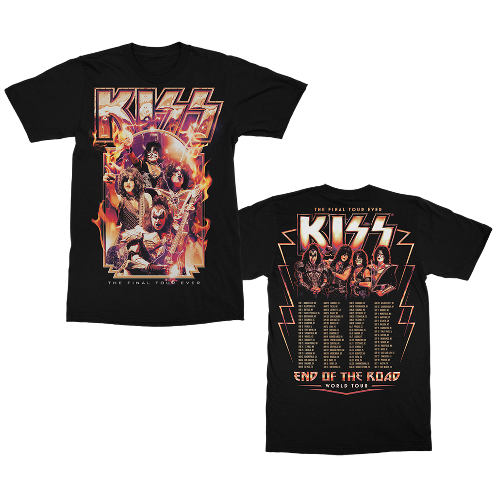 Heaven's On Fire Tour Date T-Shirt Front & Back