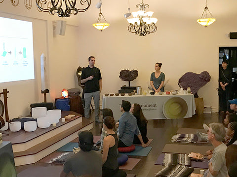 Yoga event with green tea