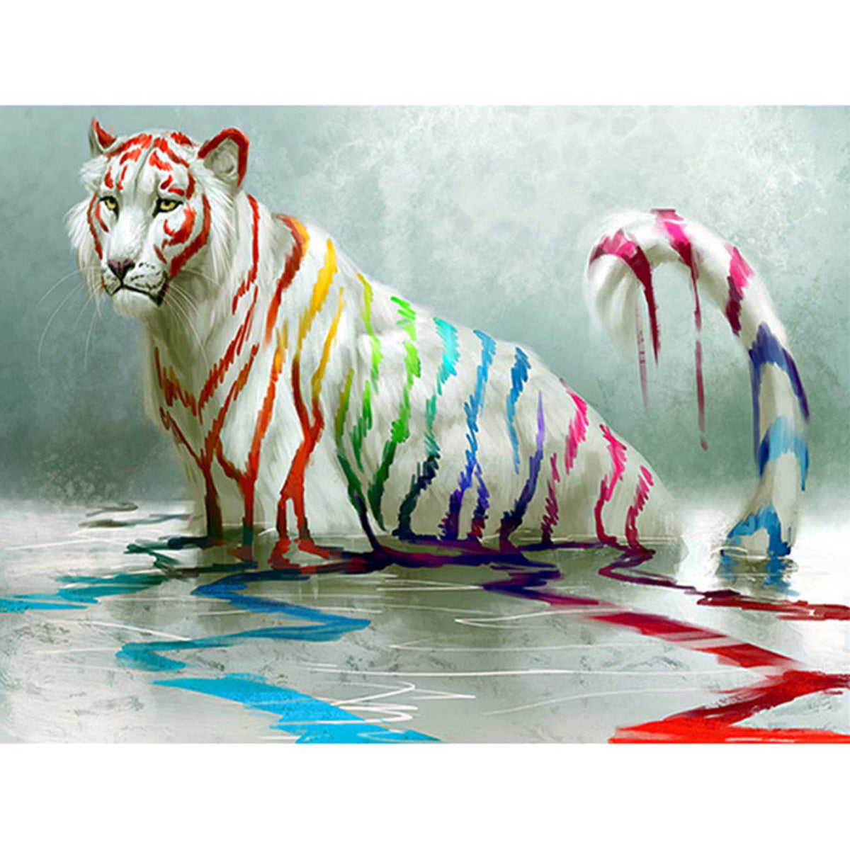 Watercolor White Tiger 5D Diamond Painting - 5diamondpainting.com