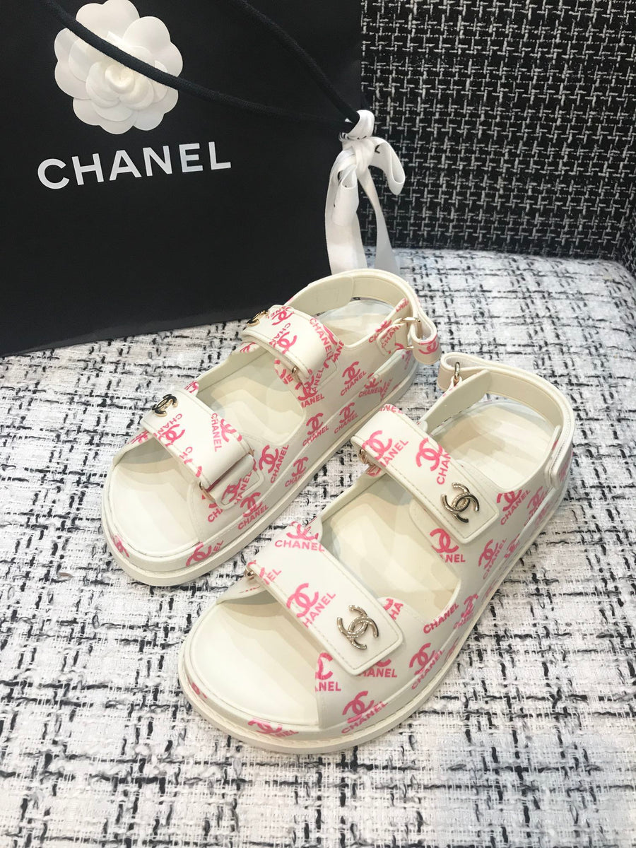 chanel sandals pink