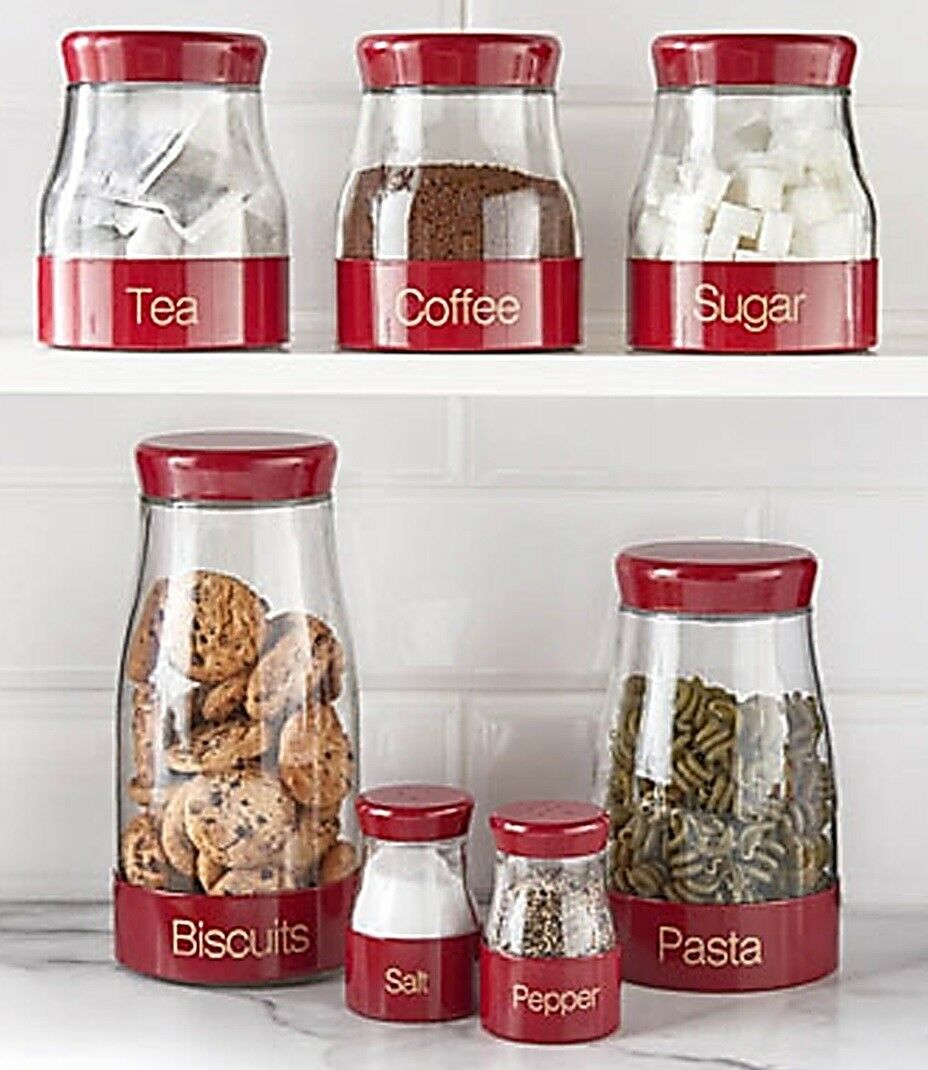 red tea and coffee containers