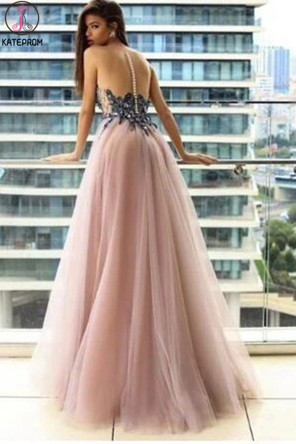 Kateprom A Line Long Tulle Fancy Strapless Unique Prom Dress For Sale Kateprom 