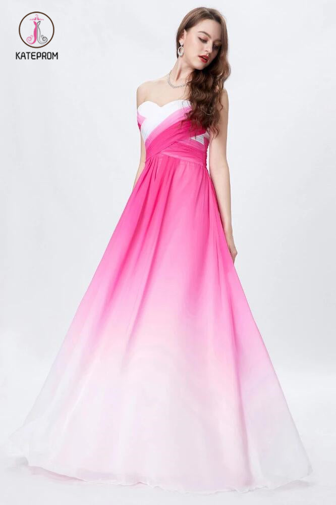 pink ombre bridesmaid dresses