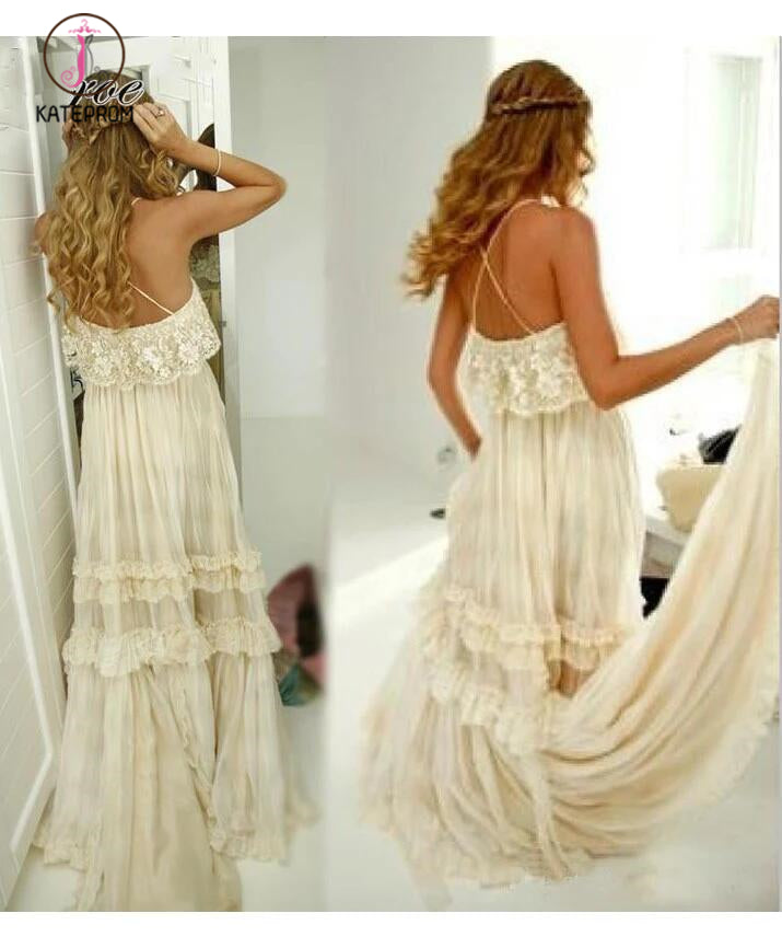 hippie beach wedding dress