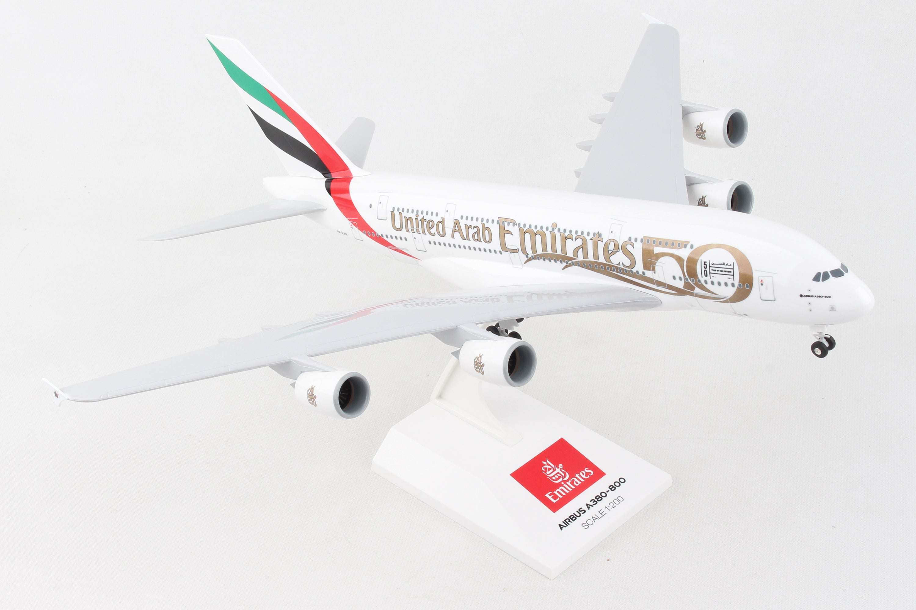 SKR1034 SKYMARKS EMIRATES A380 1/200 W/GEAR 50TH ANNIVERSARY