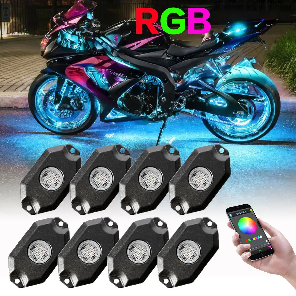 Rock Led Lights Rgb Glow Neon Kit Bluetooth K – Dynamic Tuning