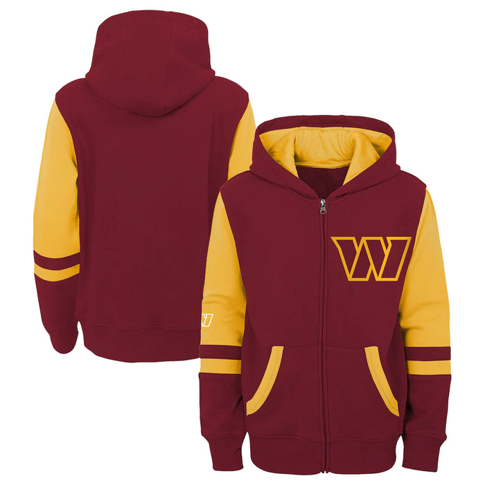 Washington Commanders Youth Full Zip Fleece Jacket - DiscoSports