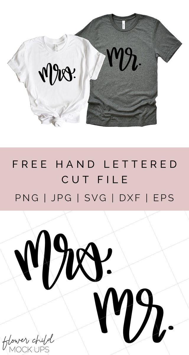 Free Mr Mrs Cut File Flower Child Mock Ups