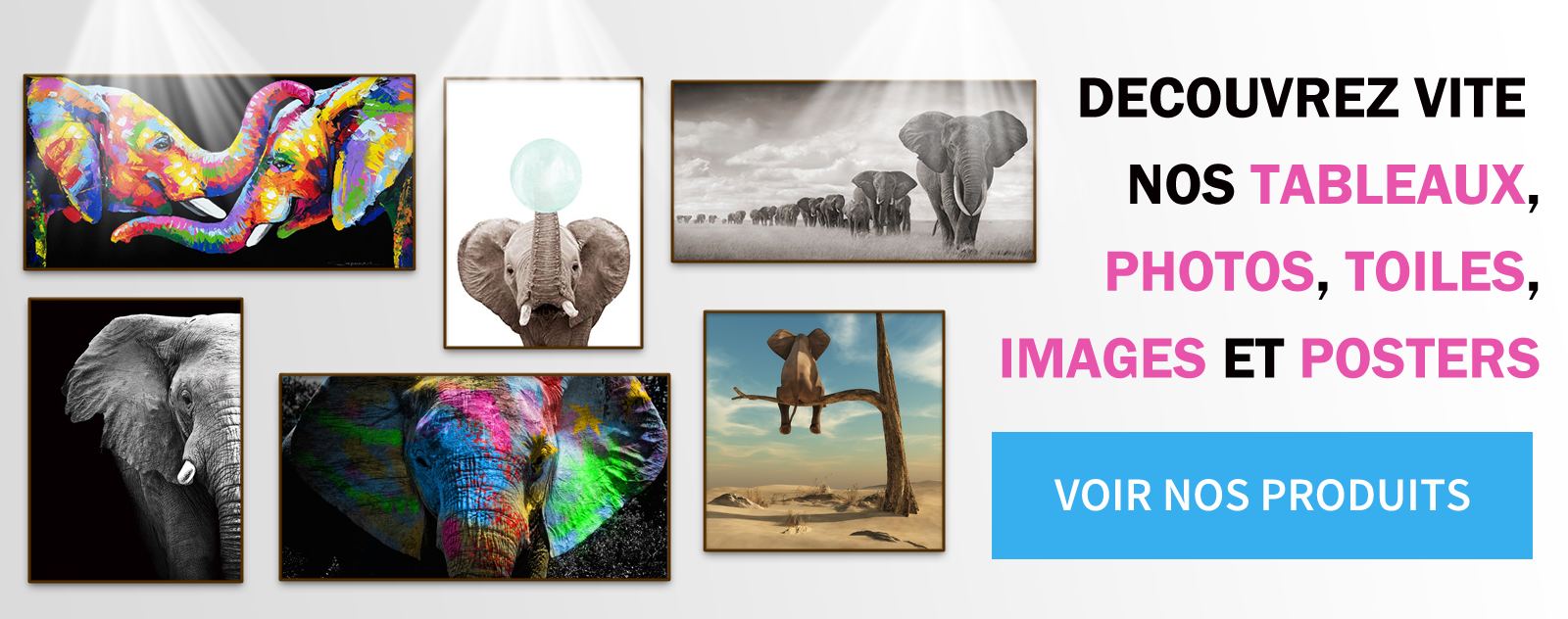 Notre gamme de toiles et de peintures éléphants !
