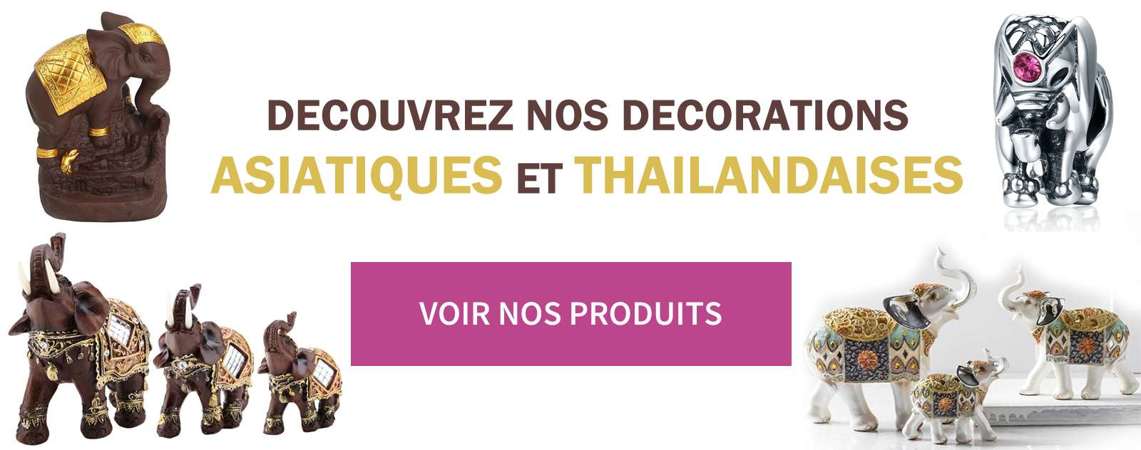 Explorez notre gamme de produits dédiés à l'Asie et la Thaïlande