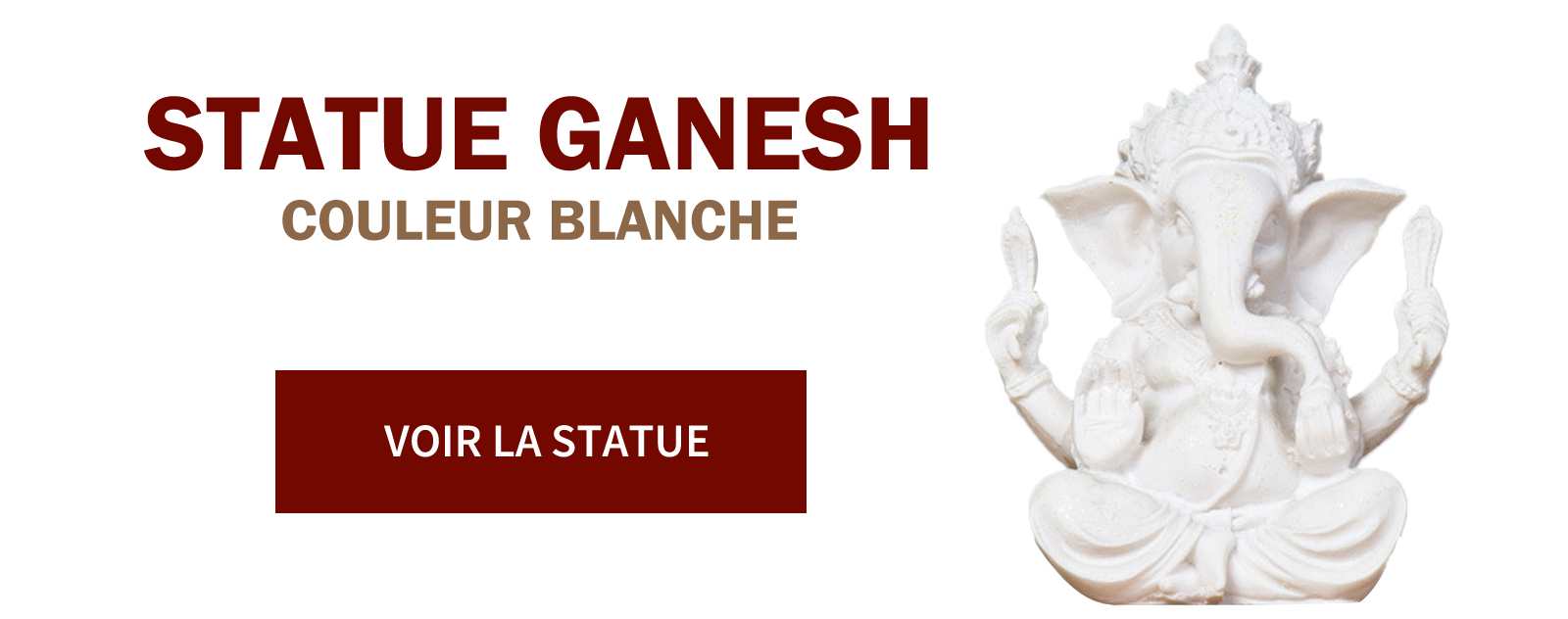 Une statue Ganesh pour réciter vos mantras. Couleur : blanc.