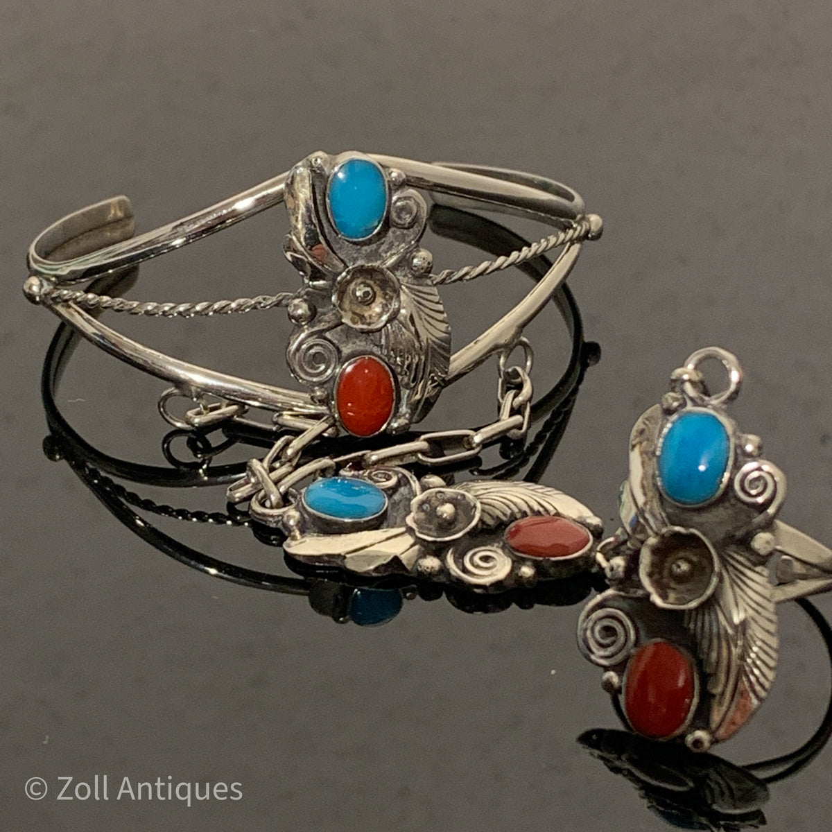 Portal ru Klappe Vintage native american Navajo indianer sølv “slave” armbånd med ring –  Zoll Antiques